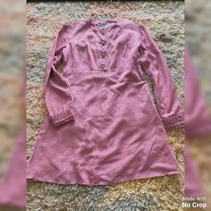 SOLD! Vintage mini babydoll mod Twiggy silk dress